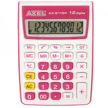 Calculator de birou AXEL alb cu roz AX-8115P