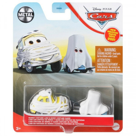 Masinute metalice Luigi si Guido in costum de mumii Disney Cars Metal