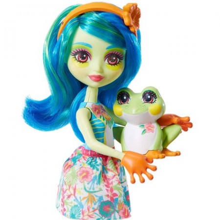 Papusa Tamika Tree Frog cu figurina Bust EnchanTimals