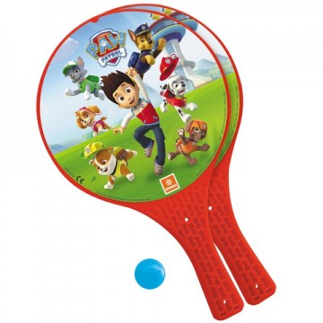 Set rachete tenis din plastic cu minge Patrula Catelusilor