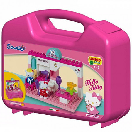 Set de cuburi in cutie de transport Salon de infrumusetare Hello Kitty Unico
