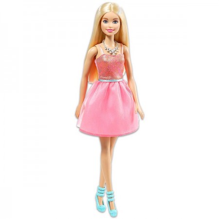 Papusa Barbie blonda Glitz Doll in rochie roz pal