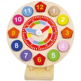 Puzzle ceas de lemn - Invata numerele