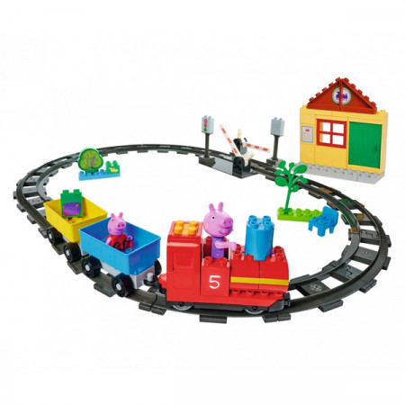 Set de constructie Big Bloxx Peppa Pig - Calatorie cu trenul