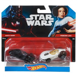 Set Masinute Darth Vader si Printesa Leia 1/64 Hot Wheels Star Wars Carships