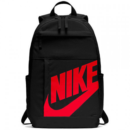 Ghiozdan rucsac Nike Elemental negru cu scris rosu, cu 4 compartimente