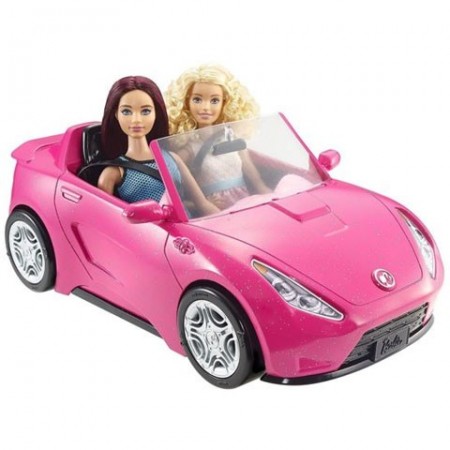 Masina decapotabila roz Barbie