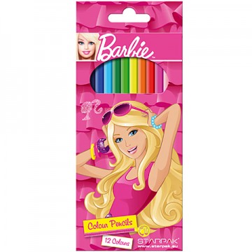 Set 12 creioane colorate Barbie
