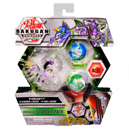 Set Bakugan Armored Alliance Start figurine Howlkor Ultra - Hydorous x Batrix - Trox x Sairus