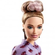 Papusa Barbie Fashionistas in salopeta mov