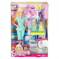 Papusa Barbie Pediatru cu Bebelusi Gemeni