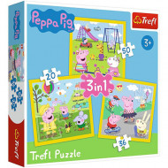 Puzzle Peppa Pig 3 in 1 - 20, 36 si 50 piese