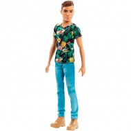 Papusa Ken Fashionistas Saten Barbie cu tricou si pantaloni lungi