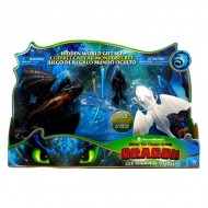 Set de joaca Lumea ascunsa a Dragonilor cu figurina Toothless, Light Furry si Hiccup