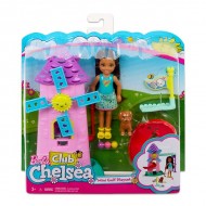Papusa Chelsea bruneta cu teren minigolf si moara de vant - Barbie