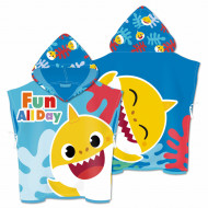 Prosop de plaja tip poncho Baby Shark 55 x 55 cm