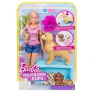 Set de joaca Papusa Barbie si catelusii nou-nascuti