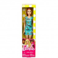 Papusa Barbie Fashionistas roscata in rochie turcoaz