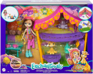 Set de joaca Griselda Giraffe si Focul de tabara din savana Enchantimals