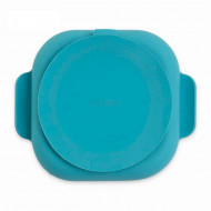 Set de masa 4 piese din silicon cu ventuza anti-alunecare pentru bebelusi albastru Little Forest Tuc Tuc