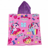 Prosop de plaja tip poncho Unicorn Cupcakes 60 x 120 cm