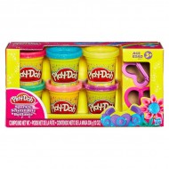 Set 6 borcanase Plastilina Play-Doh cu sclipici si forme