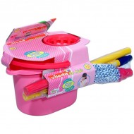 Set de curatenie mop si galeata roz de jucarie Vielda