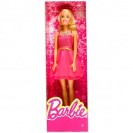 Papusa Barbie blonda Glitz Doll in rochie roz