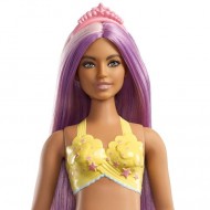Papusa Barbie sirena cu parul mov Dreamtopia
