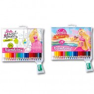 Set 18 creioane colorate cu ascutitoare Barbie