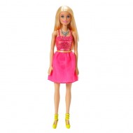 Papusa Barbie blonda Glitz Doll in rochie roz