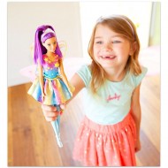 Papusa Barbie zana cu par mov si aripioare Dreamtopia