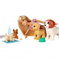 Set de joaca Papusa Barbie si gradinita de catei