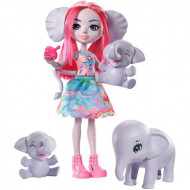 Set de joaca papusa Esmeralda Elephant si elefantii Graceful, Prunie si Mammoth Enchantimals