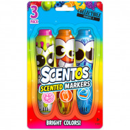 Set 3 markere cu miros Bubble Gum-Inghetata-Afine Scentos