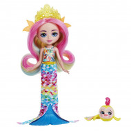 Papusa Radia Rainbow Fish si figurina pestisor Flo Enchantimals Royal Ocean Kingdom