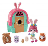 Set de joaca Cabana cu figurine Bree Bunny si animalute matrioska Enchantimals Secret Besties