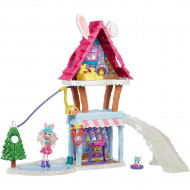 Set de joaca Cabana de Schi Enchantimals cu Papusa Bevy Bunny si Jump