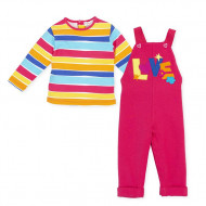 Set salopeta si bluza rosu coral Agatha Ruiz De La Prada