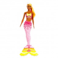 Papusa Barbie sirena cu par portocaliu Dreamtopia