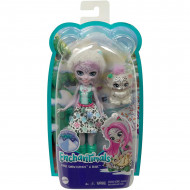 Papusa Sybill Snow Leopard si figurina Flake EnchanTimals