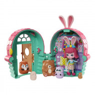 Set de joaca Cabana cu figurine Bree Bunny si animalute matrioska Enchantimals Secret Besties