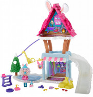 Set de joaca Cabana de Schi Enchantimals cu Papusa Bevy Bunny si Jump