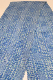 BLUE WOOLEN SCARF - ručno tkan šal