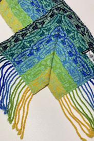 GREEN & BLUE - ručno tkan šal