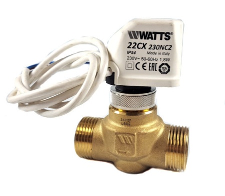 Ventil de comutatie cu 2 cai DN20 (3/4”) cu actuator (cu 4 fire - NC)