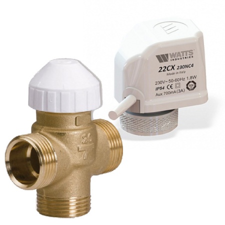 Ventil de comutatie cu 3 cai DN20 (3/4”) cu actuator (cu 2 fire - NC)