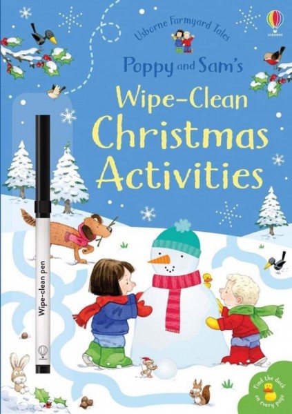 Wipe-clean Poppy and Sam’s christmas activities, carte de tip scrie și șterge, usborne