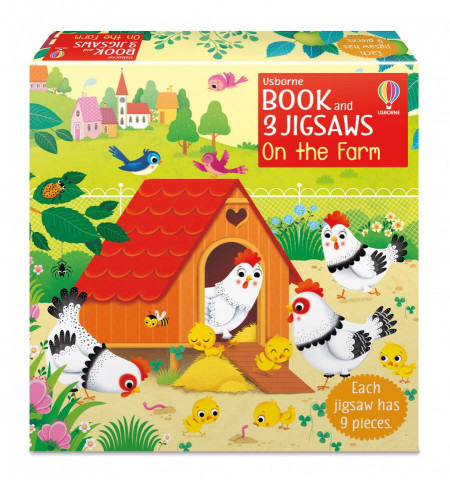 Carte si 3 puzzle-uri, Book and 3 Jigsaws: On the Farm Sam Taplin