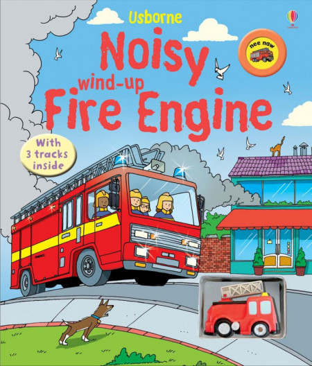 Carte sonora cu jucarie, Noisy wind-up fire engine, usborne